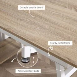 HOMCOM 5 Tier Versatile L-Shaped Computer Desk Writing Table With Display Shelves And Metal Frame, Space-Saving, For Study Room - Natural -Office Storage Sales 00b26213 99a9 4920 8eaa b0535e448f32
