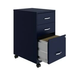 Space Solutions 18" Deep 3 Drawer Mobile Organizer Metal Cabinet, Navy - Blue - Letter -Office Storage Sales 00b61ac7 6c83 4100 b43e 24c1c3dcc78d