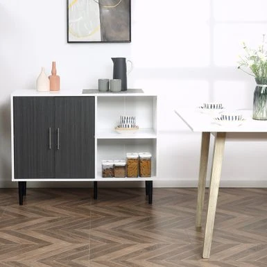 HOMCOM Buffet Cabinet, Storage Sideboard With Adjustable Shelf, Free Standing 2-Door Kitchen Cupboard, Hallway, Grey - Grey - Legal 1 HOMCOM Buffet Cabinet, Storage Sideboard With Adjustable Shelf, Free Standing 2-Door Kitchen Cupboard, Hallway, Grey - Grey - Legal