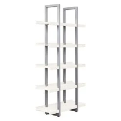 Rye Studio Tivoli Contemporary Open Bookcase With 5 Shelves - White