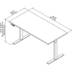 Move 60 Series 60W X 30D Height Adjustable Standing Desk - Hansen Cherry/Black Powder Coat -Office Storage Sales 046566b2 2846 4a1e 8e88 cc6cb19e4199