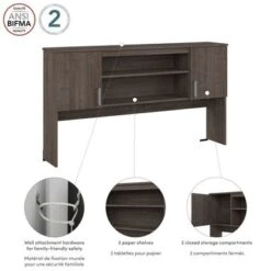 Ridgeley 65W Hutch With Doors By Bestar - Medium Gray Maple 37 Ridgeley 65W Hutch With Doors By Bestar - Medium Gray Maple -Office Storage Sales 049ada9b f0c8 47d0 9085 ebe89520ecba