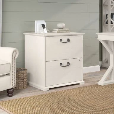 Homestead Farmhouse Lateral File Cabinet By Bush Furniture - Linen White Oak 1 Homestead Farmhouse Lateral File Cabinet By Bush Furniture - Linen White Oak