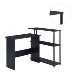 Wooden Writing Desk With Side Shelf - Antique White And Black 25 Wooden Writing Desk With Side Shelf - Antique White And Black -Office Storage Sales 07f4af50 e2c4 4e87 8fa3 baf0af4ecb15