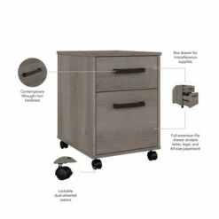 City Park 2 Drawer Mobile File Cabinet By Kathy Ireland Home - Driftwood Gray -Office Storage Sales 07fae73c 01ec 4ac4 b436 62820d21f1f5