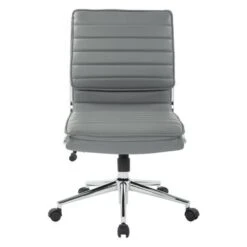 Armless Mid Back Professional Managers Faux Leather Chair With Chrome Base - Red -Office Storage Sales 08b0abd5 6a22 4ceb 8882 87316a129db0