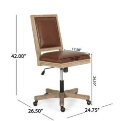 Sandine Upholstered Swivel Office Chair By Christopher Knight Home - Charcoal + Grey Weathered -Office Storage Sales 09522b88 efc1 4a88 b820 8440e7bb4ef7