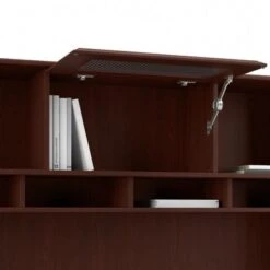 60W 3-position L-shaped Sit To Stand Desk With Hutch By Bush Furniture - White -Office Storage Sales 09a8e73a 1c02 4357 9a80 f4691cea2769