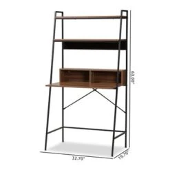 Baxton Studio Palmira Industrial Wood And Metal Desk With Shelves-Walnut Brown - Walnut Brown, Black 19 Baxton Studio Palmira Industrial Wood And Metal Desk With Shelves-Walnut Brown - Walnut Brown, Black -Office Storage Sales 09e31271 1bd6 4995 8aaf 6e190b76d46a