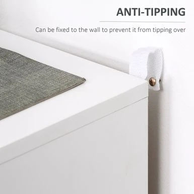 HOMCOM Buffet Cabinet, Storage Sideboard With Adjustable Shelf, Free Standing 2-Door Kitchen Cupboard, Hallway, Grey - Grey - Legal 7 HOMCOM Buffet Cabinet, Storage Sideboard With Adjustable Shelf, Free Standing 2-Door Kitchen Cupboard, Hallway, Grey - Grey - Legal - Image 7