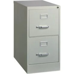 Lorell 2-drawer Security Vertical File - Letter - Grey