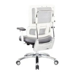 Breathable White Vertical Mesh Managers Chair With Fabric Seat In Steel - Steel -Office Storage Sales 0af15085 baed 4d02 8c0e 7df4b3d54535