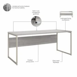 Hybrid 72W Computer Desk With Storage Set By Bush Business Furniture - Platinum Gray -Office Storage Sales 0b36f545 6038 44c1 96b4 563facee169e