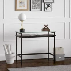 Eaton Desk - Brass 36" With Faux Marble Shelf -Office Storage Sales 0bb0f01d f3ee 41db 86f0 f55b6031f791