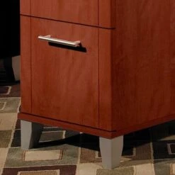 Somerset 71W L Shaped Desk With Hutch - Mocha Cherry -Office Storage Sales 0da81c86 d11c 44b1 ae0b d15735958b8a