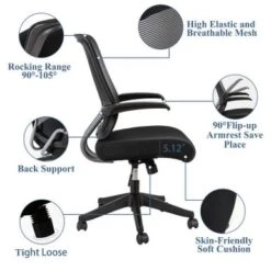 Mid-mesh Task Chair With Flip Up Arms And Tilt Function MAX 105 - Black 25 Mid-mesh Task Chair With Flip Up Arms And Tilt Function MAX 105 - Black -Office Storage Sales 0e350e45 92d0 47cd 9948 4312c5ecd238