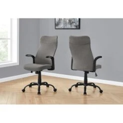 Office Chair/ Adjustable Height/ Swivel/ Ergonomic/ Armrests/ Computer Desk/ Work/ Metal/ Mesh/ Grey/ Black/ Contemporary/ Modern