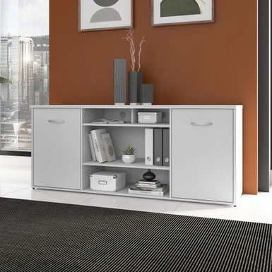 Studio C 72W Storage Cabinet With Doors By Bush Business Furniture - Platinum Gray 11 Studio C 72W Storage Cabinet With Doors By Bush Business Furniture - Platinum Gray - Image 11