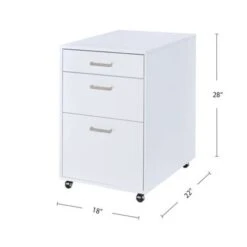 3 Drawers File Cabinet In White High Gloss And Chrome Finish - White High Gloss And Chrome - Legal -Office Storage Sales 1016a00a b431 43dc bad3 3d06909a8a32