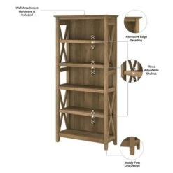 Key West 5 Shelf Bookcase Set By Bush Furniture - Shiplap Gray/Pure White -Office Storage Sales 118ebf6d cb1f 4ec8 be25 5e0b280a6998