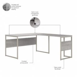 Hybrid 60W X 30D L Shaped Table Desk By Bush Business Furniture - Storm Gray -Office Storage Sales 12e8a49f c3be 4801 8bd2 91e66436dcb4