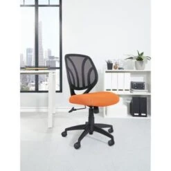 Work Smart Screen Back Armless Task Chair - Orange