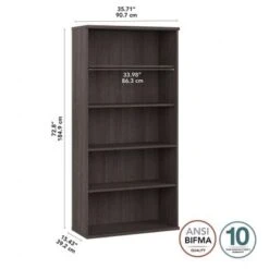 Studio A Tall 5 Shelf Bookcase By Bush Business Furniture - Storm Gray -Office Storage Sales 14c338b1 155d 4fa7 b353 3cdaf19415c6