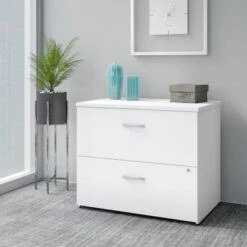 Easy Office 2 Drawer Lateral File Cabinet By Bush Business Furniture - White