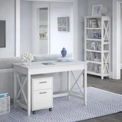 Key West 48W Writing Desk By Bush Furniture - Shiplap Gray/Pure White -Office Storage Sales 14fac319 ff57 4596 a3f7 2bcd40e69b04