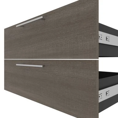 Orion 2 Drawer Set For 30W Tall Storage Shelf By Bestar - White/Walnut Grey 14 Orion 2 Drawer Set For 30W Tall Storage Shelf By Bestar - White/Walnut Grey - Image 14