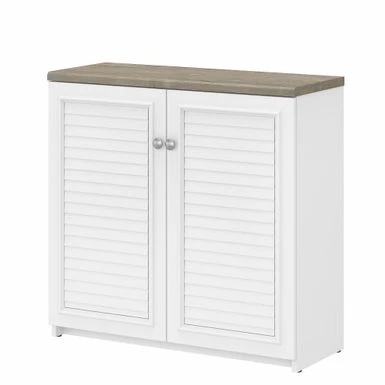 Fairview Storage Cabinet With Doors And Shelves By Bush Furniture - 31.73"L X 12.76"W X 30.71"H - Cape Cod Gray 11 Fairview Storage Cabinet With Doors And Shelves By Bush Furniture - 31.73"L X 12.76"W X 30.71"H - Cape Cod Gray - Image 11