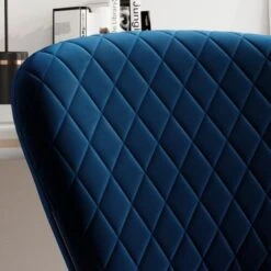 Corvus Velvet Armless Adjustable Swivel Home Office Chair - Blue -Office Storage Sales 19a52ea2 90af 4b70 aca9 5a867d5ac8ec