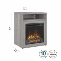 Studio C 24W Electric Fireplace With Shelf By Bush Business Furniture - Storm Gray -Office Storage Sales 19e45c73 59f7 4bdb b65f 130ea09b6373
