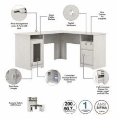 Cabot 60W L-Desk With Hutch, Cabinet And Bookcase By Bush Furniture - Harvest Cherry -Office Storage Sales 1a3b2f56 907b 4b84 8a74 cfa336fed85d
