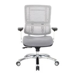 Breathable White Vertical Mesh Managers Chair With Fabric Seat In Steel - Steel -Office Storage Sales 1a7f067b 1341 4c78 ba86 1a3802a6eb2d