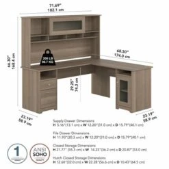 Cabot 72W L Shaped Desk With Hutch And Storage By Bush Furniture - Ash Gray 26 Cabot 72W L Shaped Desk With Hutch And Storage By Bush Furniture - Ash Gray -Office Storage Sales 1c84c794 0775 4b89 bb7e aad70ec5b6ea