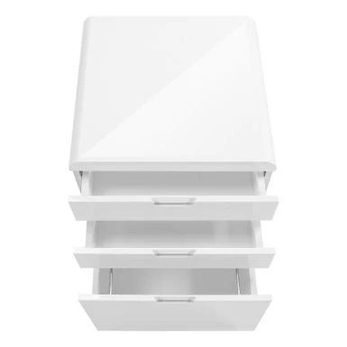File Cabinet/ Rolling Mobile/ Storage Drawers/ Printer Stand/ Office/ Work/ Laminate/ Glossy White/ Contemporary/ Modern 6 File Cabinet/ Rolling Mobile/ Storage Drawers/ Printer Stand/ Office/ Work/ Laminate/ Glossy White/ Contemporary/ Modern - Image 6