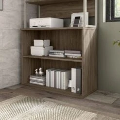 Hybrid Small 2 Shelf Bookcase By Bush Business Furniture - Platinum Gray -Office Storage Sales 1d37710f 64dd 47a5 b4dd c2fd439289f6