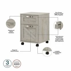 Cottage Grove 2 Drawer Mobile File Cabinet By Bush Furniture - Cottage White -Office Storage Sales 1d927238 2581 40fa bcc3 a1110592a41e
