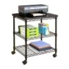 Safco Deskside Wire Machine Stand, Black - Black