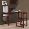 Hamburg Contemporary 4-tier Bookshelf, Desk, And Faux Leather Desk Chair Study Set - Wood Finish - Mahogany