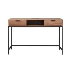 Rye Studio Sarah Walnut Wood Home Desk With Drawers - Walnut Finish - Walnut