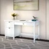 Computer Desk With Drawers In Pure White - White