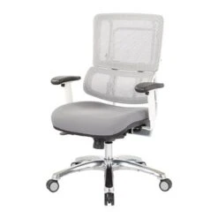 Breathable White Vertical Mesh Managers Chair With Fabric Seat In Steel - Steel -Office Storage Sales 1fd3a26a 8616 4a7e 82de f9d6ea7971dd