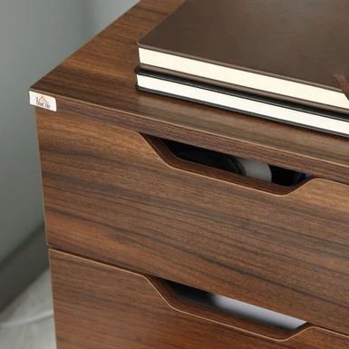 HOMCOM 3 Drawer Mobile File Cabinet, Rolling Printer Stand, Vertical Filing Cabinet - Black Wood Grain 18 HOMCOM 3 Drawer Mobile File Cabinet, Rolling Printer Stand, Vertical Filing Cabinet - Black Wood Grain - Image 18