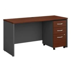 Series C 60W X 24D Office Desk With Drawers By Bush Business Furniture - Mocha Cherry -Office Storage Sales 20d31633 eea6 46db 8aa0 98c55e89961b