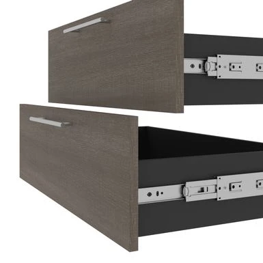 Orion 2 Drawer Set For 30W Tall Storage Shelf By Bestar - White/Walnut Grey 15 Orion 2 Drawer Set For 30W Tall Storage Shelf By Bestar - White/Walnut Grey - Image 15
