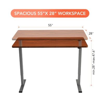 FlexiSpot 55"x28" Electric Ergonomic Home Office Height Adjustable Standing Desk 2-Button Computer Desk Varaint Color - Grey And Mahogany 16 FlexiSpot 55"x28" Electric Ergonomic Home Office Height Adjustable Standing Desk 2-Button Computer Desk Varaint Color - Grey And Mahogany - Image 16