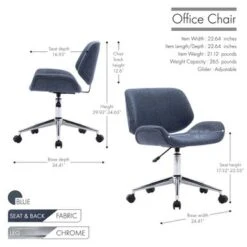 Porthos Home Orli Office Chair, PU Or Fabric Upholstery, Contoured Back/Seat - Black - PU -Office Storage Sales 2327cb1f f261 4346 91b7 97f228f3a928