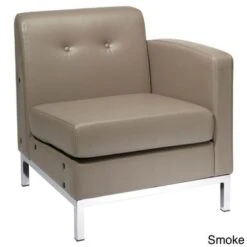 Wall St. Faux Leather And Chrome Right-arm Chair - Wall Street Armless Chair RAF, Black Faux Leather -Office Storage Sales 23bf1b9a 089e 4c2b 90a4 34826b0b8112